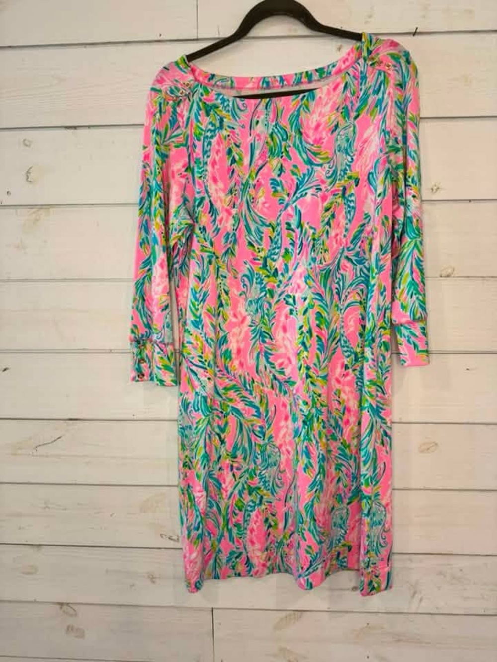 Lilly Pulitzer Pink Tropical Print Midi Dress